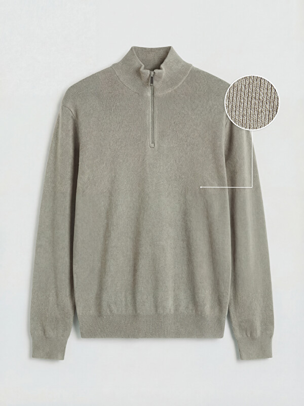 LCWAIKIKI Classic Mock Neck Men's Knitwear Sweater