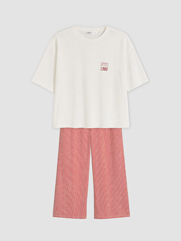 LCW Young Woman Red Pyjama Set