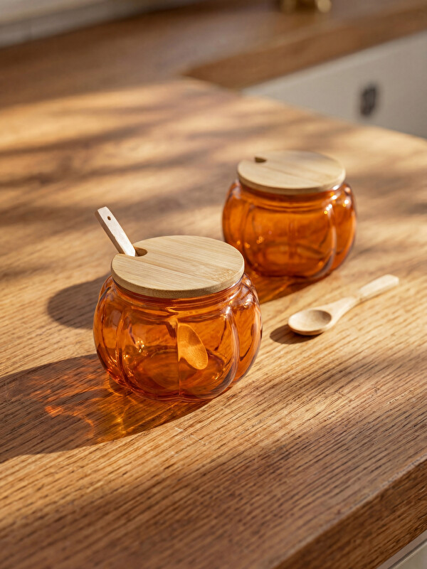 LCW HOME Wood Lidded Glass Storage Container 2 Pack