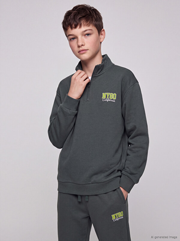 LCW Kids Boy Green Sweatshirt
