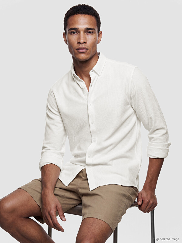 LCW Vision Slim Fit Dokulu Erkek Gömlek