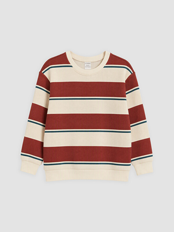 LCW Kids Crew Neck Striped Boys' Sweatshirt