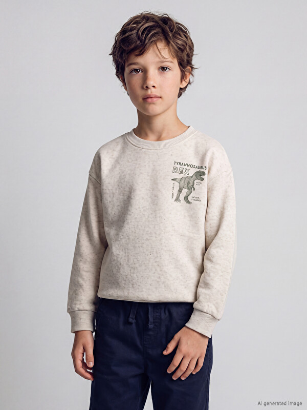 LCW Kids Baskılı Erkek Çocuk Sweatshirt