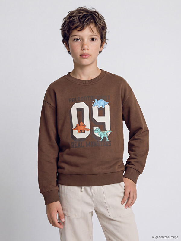 LCW Kids Baskılı Erkek Çocuk Sweatshirt