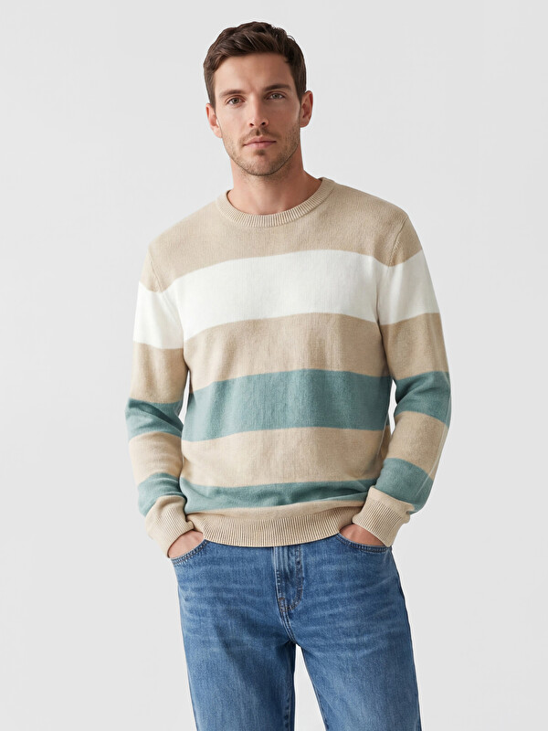 LCWAIKIKI Classic Man Beige Sweater