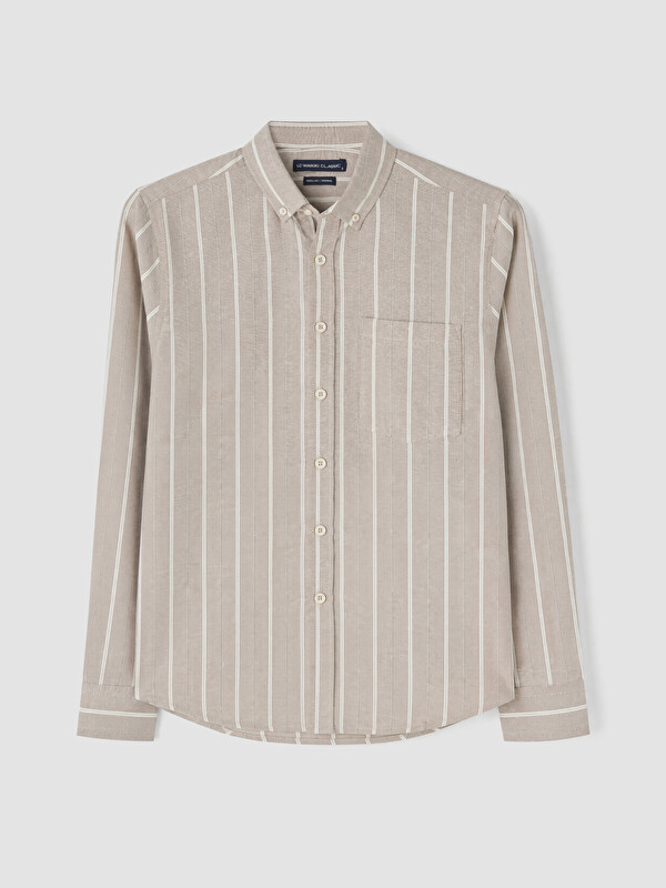 LCWAIKIKI Classic Man Beige Shirt