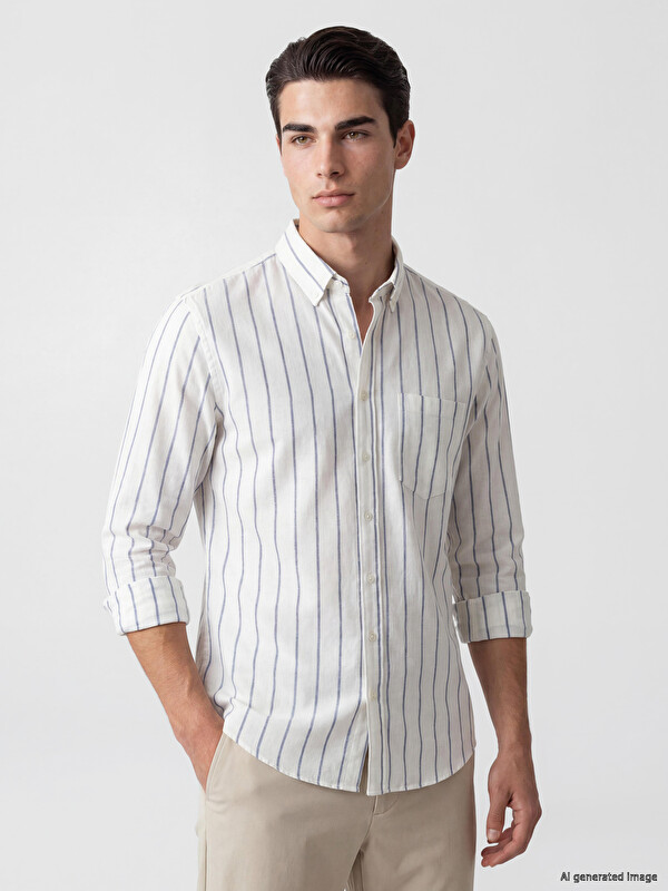 LCWAIKIKI Classic Man White Shirt