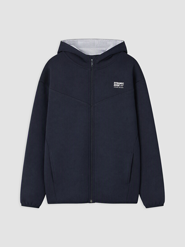 LCW Kids Boy Navy Zip-Up Sweatshirt