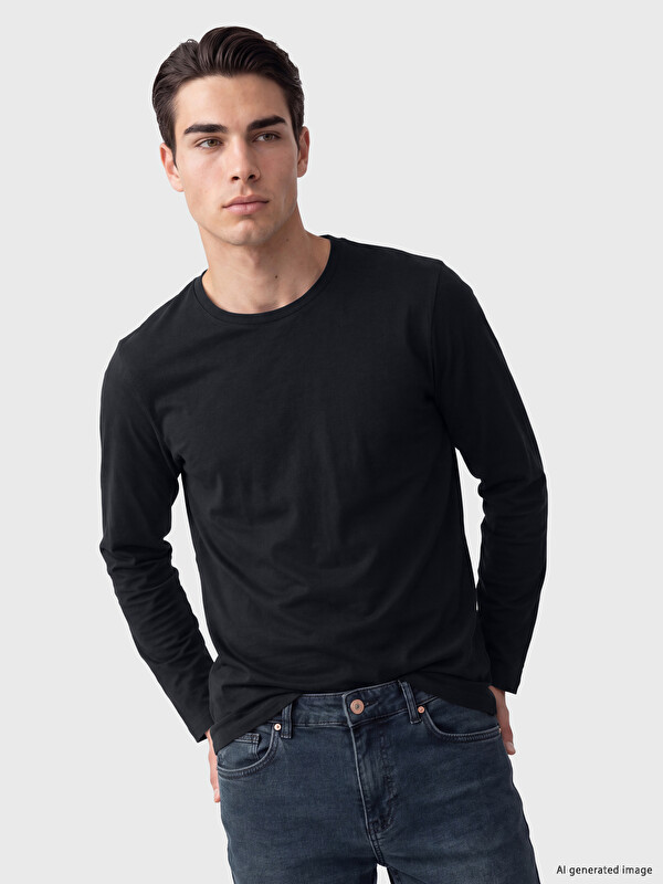 LCWAIKIKI Classic Crew Neck Standard Fit Long Sleeve Men's T-Shirt