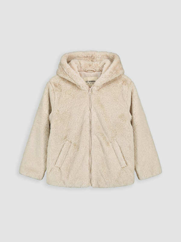 LCW Kids Hooded Girls' Faux Fur Coat