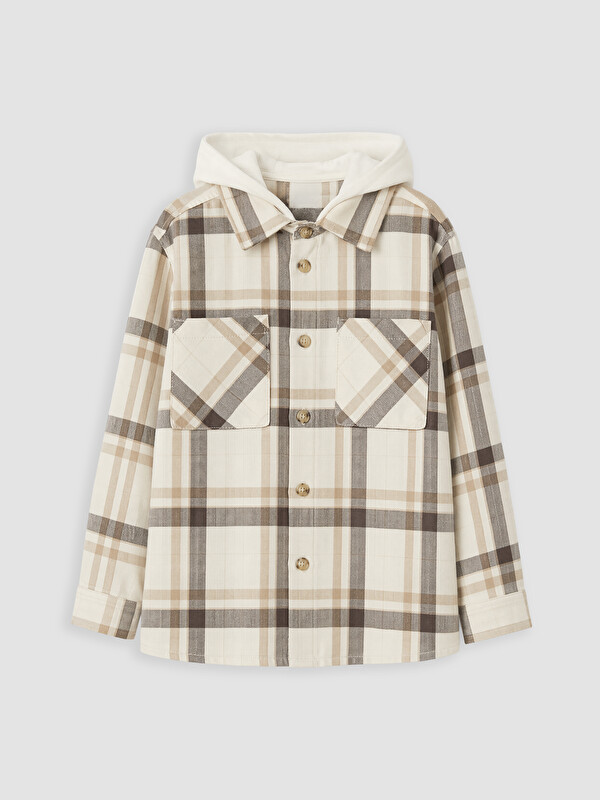 LCW baby Hooded Plaid Twill Boys' Shirt