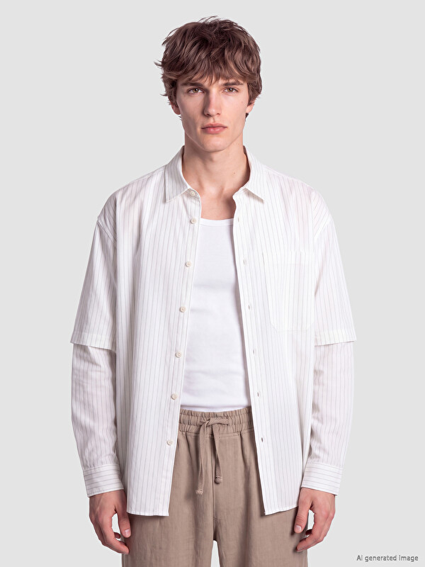 XSIDE Relax Fit Striped Poplin Men's Shirt