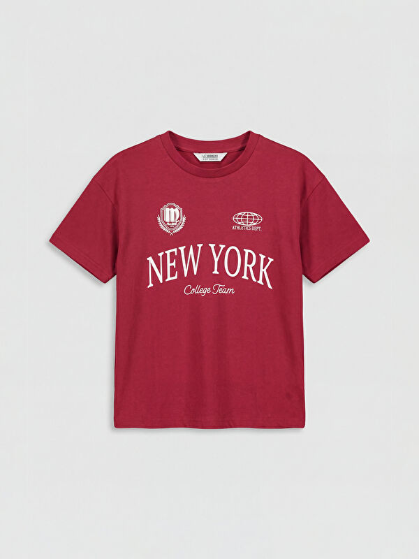 LCW Kids Crew Neck New York Printed Boys' T-Shirt