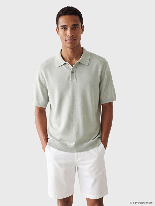 LCW Vision Polo Collar Men's Knitwear T-shirt