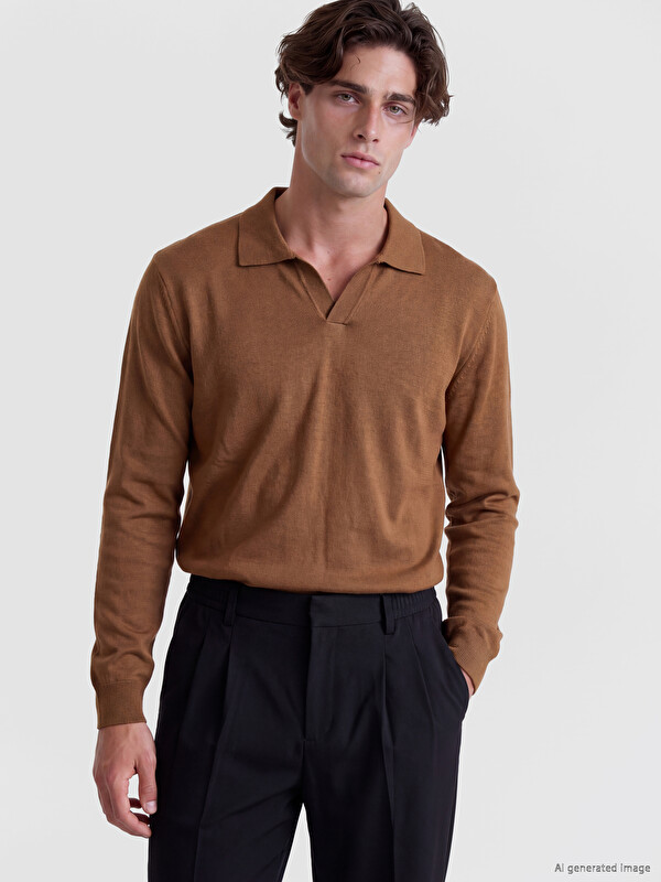 LCW Vision Polo Collar Men's Knitwear Sweater