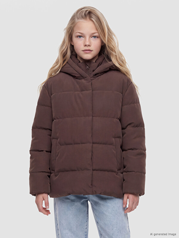LCW Kids apüşonlu Kız Çocuk Şişme Mont