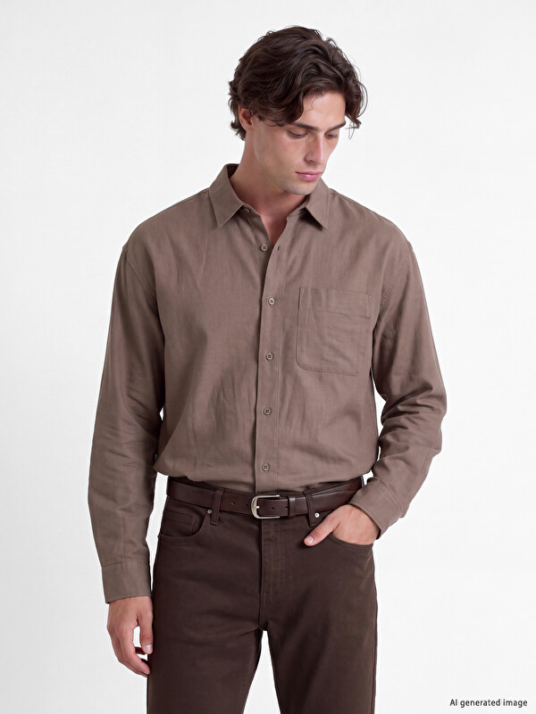 LCW Vision Standard Fit Men's Textured Shirt