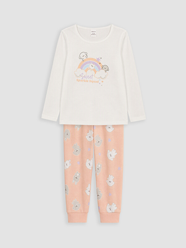 LCW Kids Printed Girls' Pyjamas Set