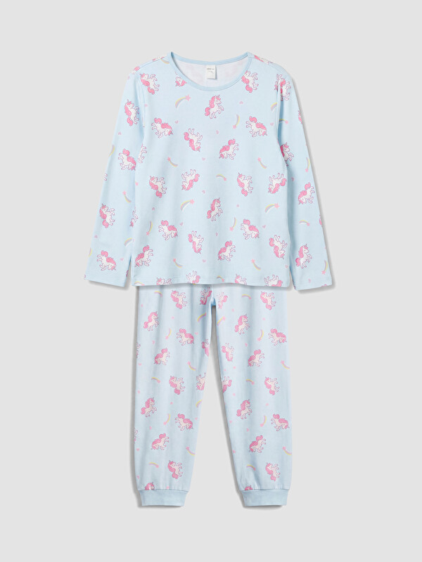 LCW Kids Langarm Gemustertes Mädchen Pyjama-Set