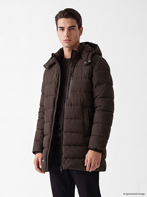 LCWAIKIKI Classic Regular Fit Hooded Men's Coat