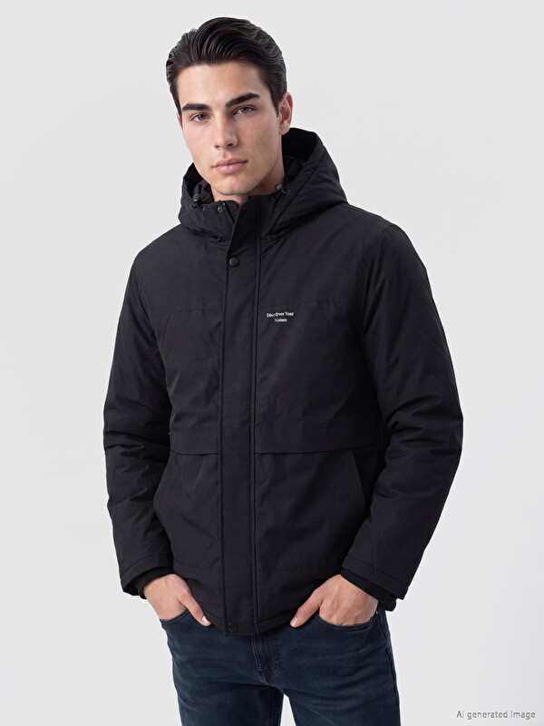 LCWAIKIKI Classic Regular Fit Hooded Men's Puffer Coat