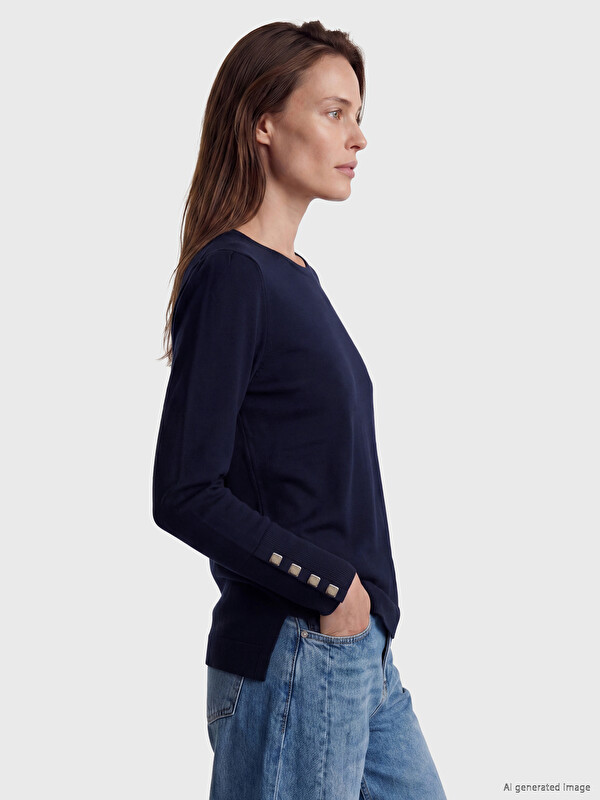 LCW Grace Woman Navy Sweater
