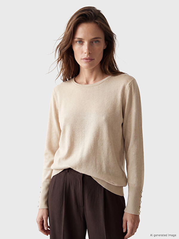 LCW Grace Pull-over en maille pour femme à col rond