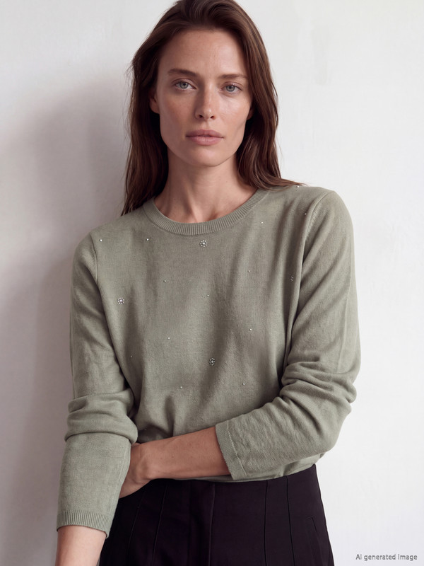 LCW Grace Rhinestone Women's Knitwear Sweater