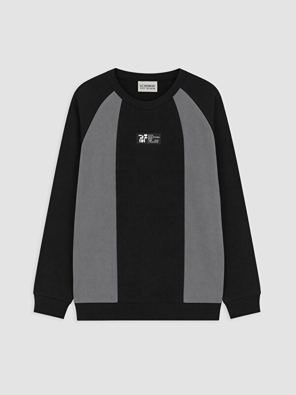 LCW Kids Bisiklet Yaka Renk Bloğu Erkek Çocuk Sweatshirt