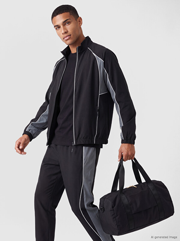 XSIDE ACTIVE Dik Yaka Renk Bloklu Erkek Fermuarlı Sweatshirt