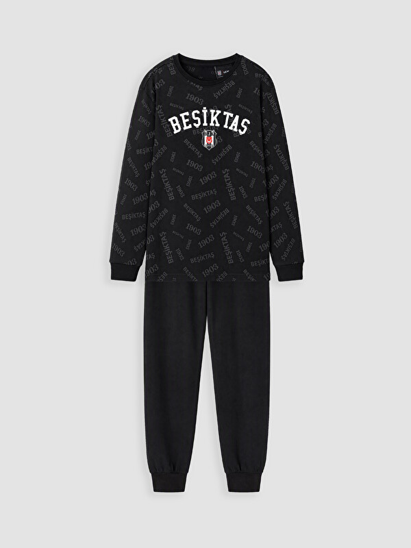 LCW Kids Beşiktaş Erkek Çocuk Bisiklet Yaka Pijama Takımı