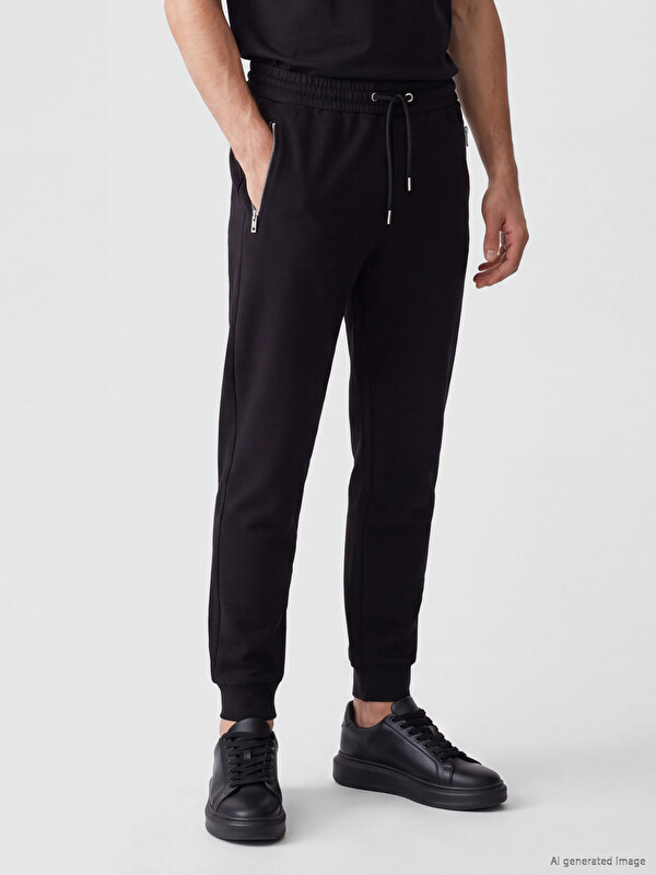 LCWAIKIKI Classic Man Black Jogger Sweatpants