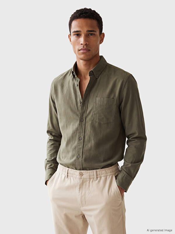 LCW Vision Regular Fit Gabardine Men's Shirt