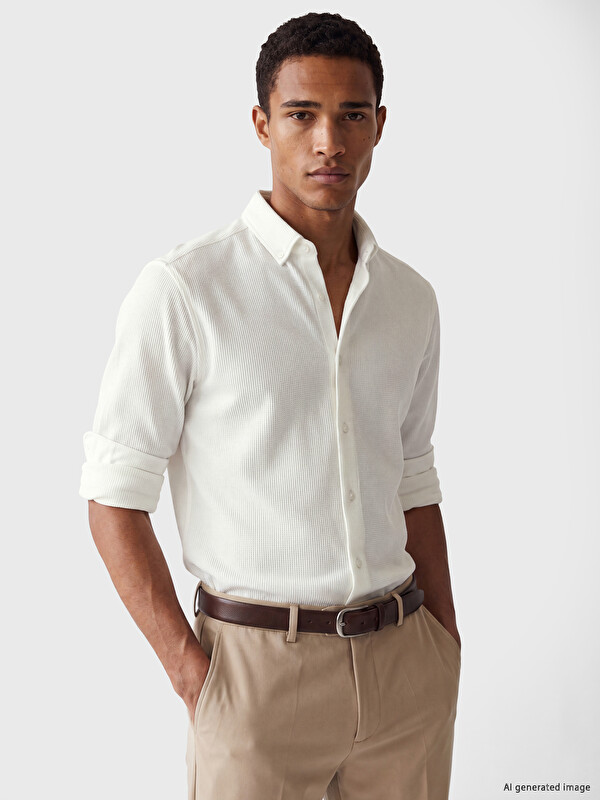 LCW Vision Slim Fit Textured Men's Shirt