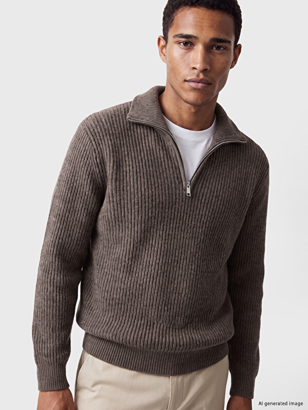 LCW Vision Half Zippered Men's Knitwear Sweater