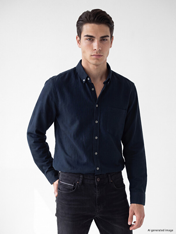 LCWAIKIKI Classic Standard Fit Dobby Men's Textured Shirt