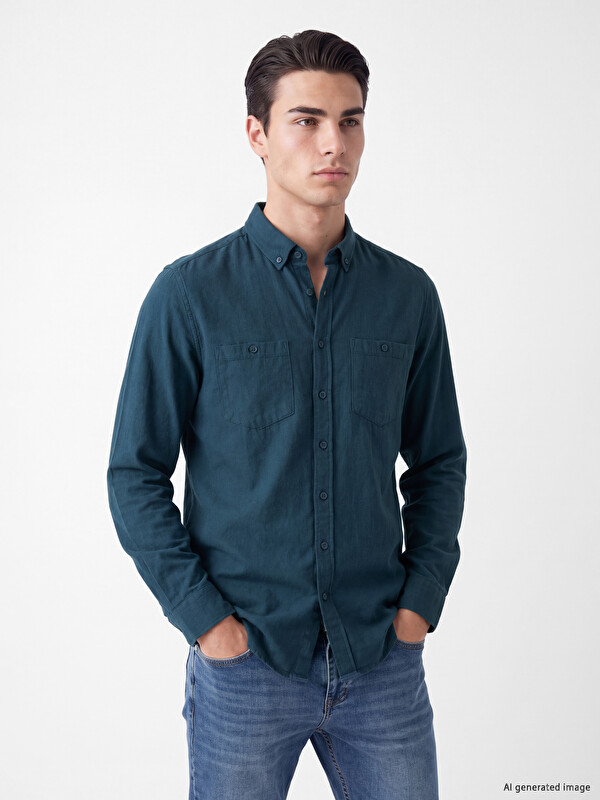 LCWAIKIKI Classic Regular Fit Gabardine Men's Shirt