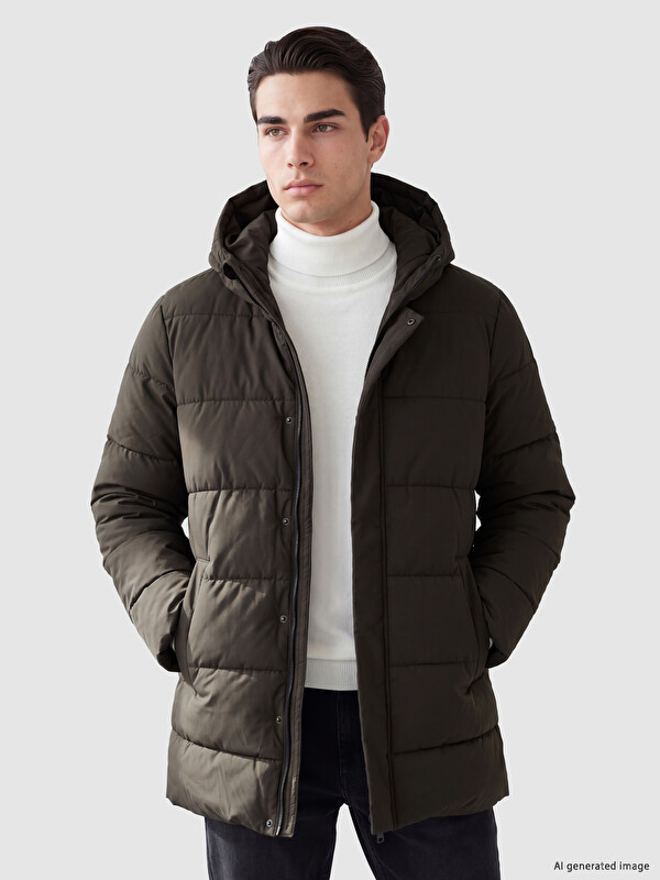 LCWAIKIKI Classic Regular Fit Hooded Men's Puffer Coat