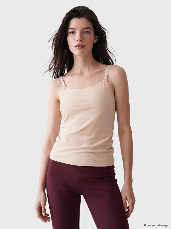 LCW DREAM Square Neck Strappy Maternity Vest Top