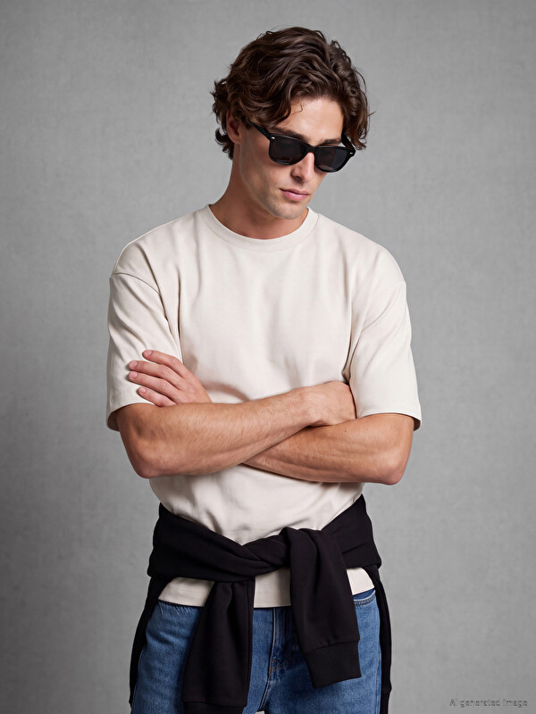 LCW Vision Boxy Fit Thick Fabric T-shirt /05
