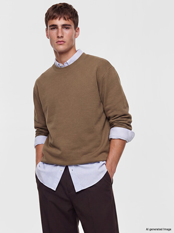 LCW Vision Bisiklet Yaka Erkek Sweatshirt