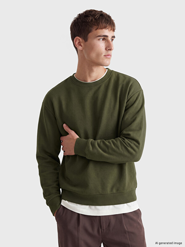 LCW Vision Bisiklet Yaka Erkek Sweatshirt