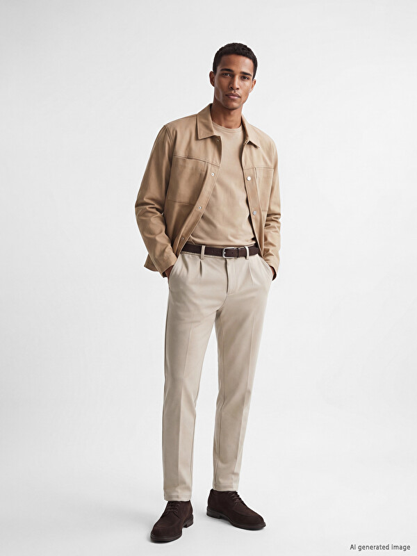 LCW Vision Elastic Waist Slim Fit Men's Pleated Trousers