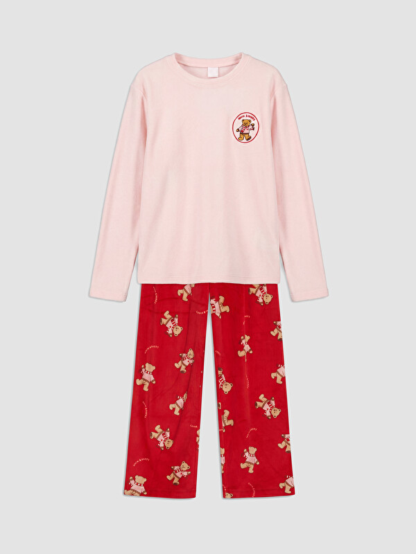 LCW Kids Kız Çocuk Kadife Pijama Takım
