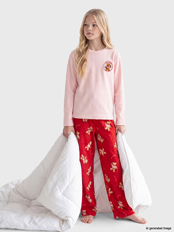 LCW Kids Girls' Velvet Pyjamas Set