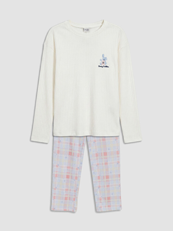 LCW Kids Nakışlı Kız Çocuk Pijama Takım