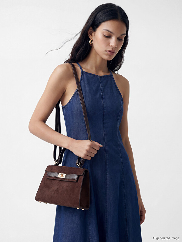 LCW ACCESSORIES замша әйелдер иық сөмкесі
