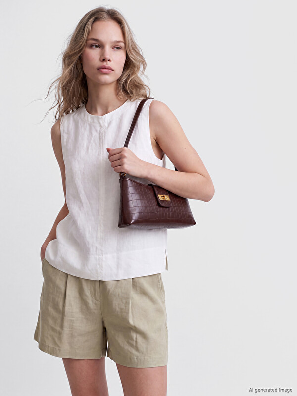 LCW ACCESSORIES Croc Effect Women's Shoulder Bag
