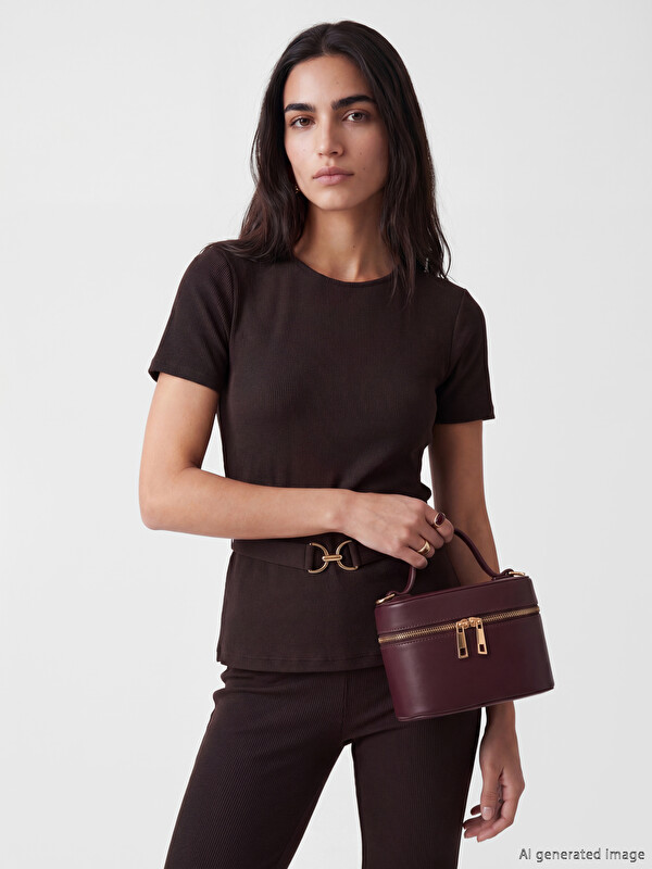 LCW ACCESSORIES Жасанды былғары қорап тәрізді әйелдер иық сөмкесі