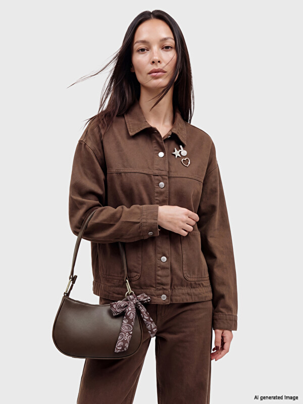 LCW ACCESSORIES إكسسوار وشاح حقيبة كتف من الجلد الصناعي للسيدات